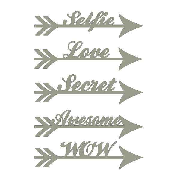 Arrow words Selfie love secret awesome wow 100 x 150